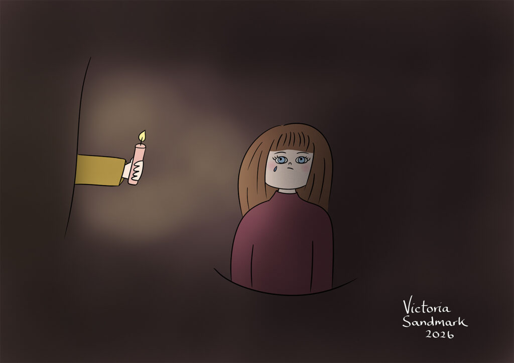 girl crying in the dark, mental health