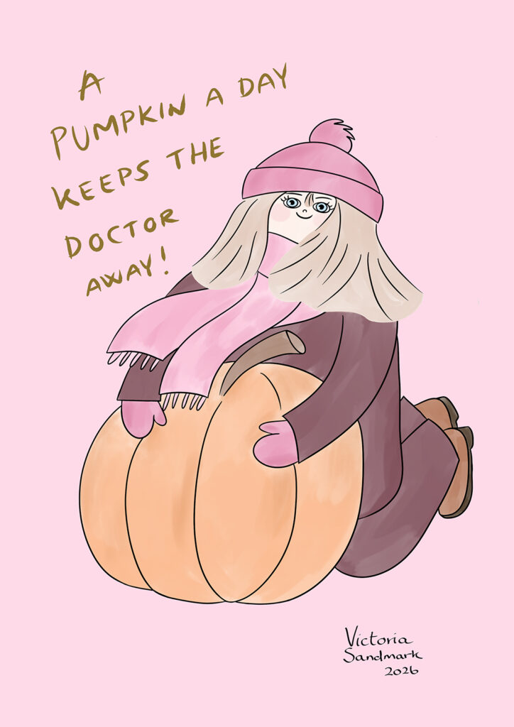 pumpkin girl illustration, victoria sandmark